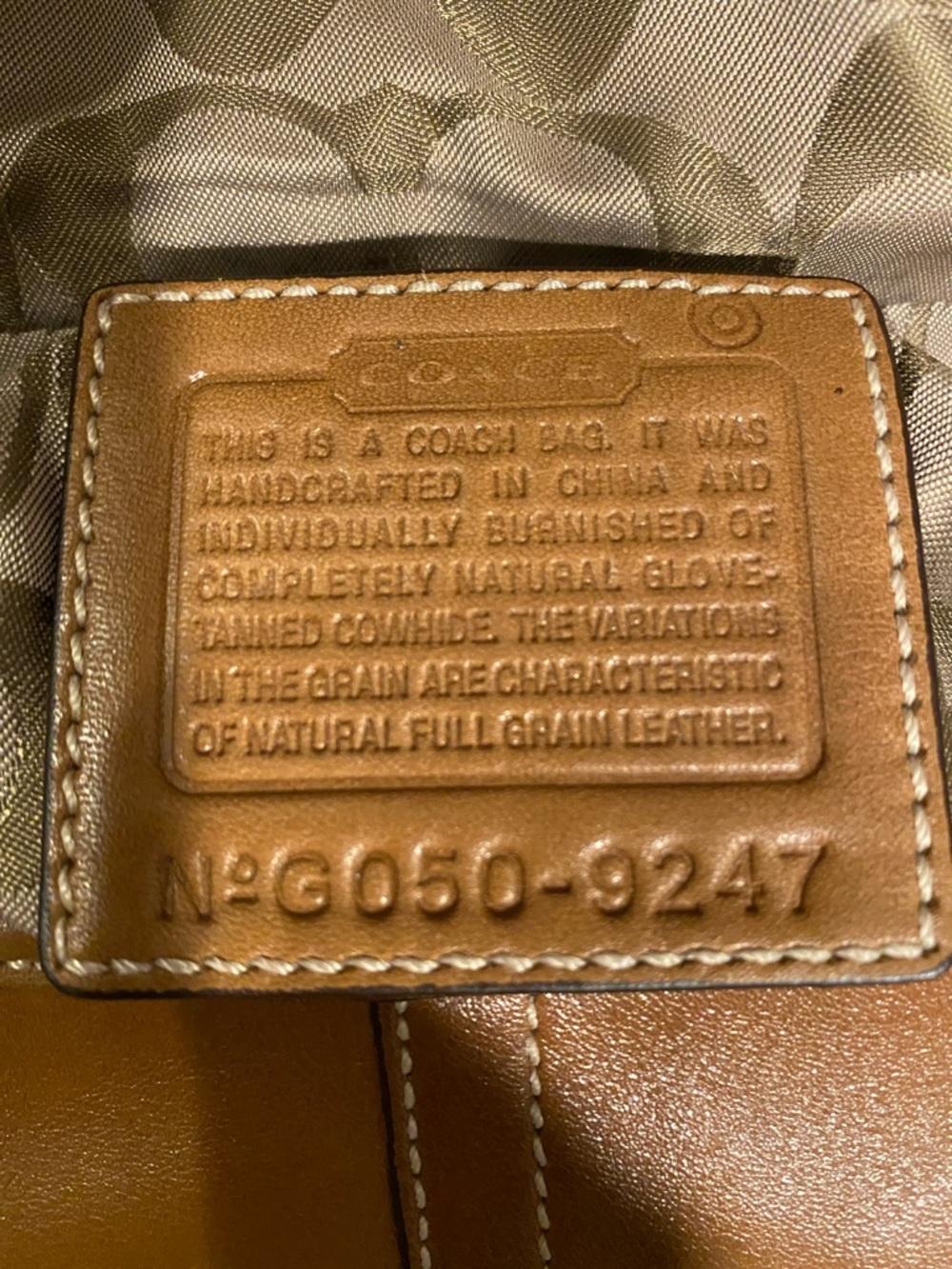 COACH BAG SADDLE LEATHER WITH MATCHING WALLET INCLUDES DUST BAG. A+ condition - Picture 9 of 9